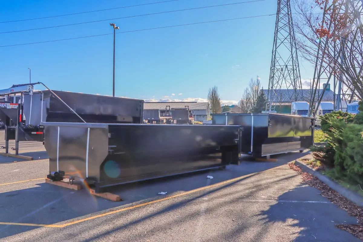 Roll-off dumpster ready for waste disposal at job site for Cleanout Dumpster Rental in Robbinsdale